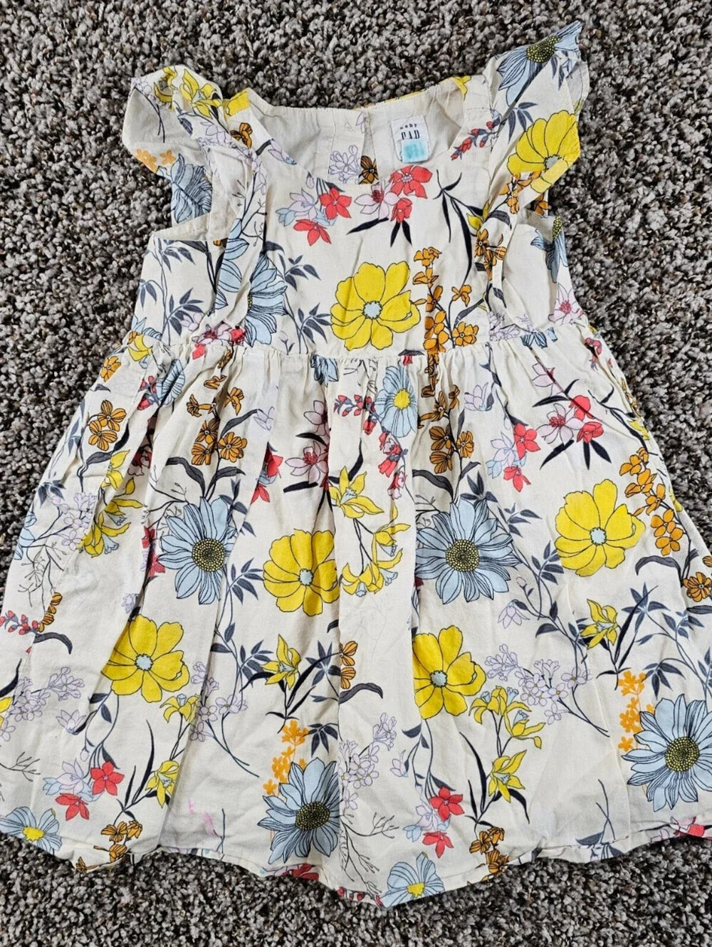 Baby Gap Toddler Girls Sz 3T Summer Dress Bright Floral Cap Sleeve Easter